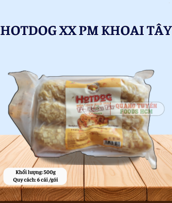 HOTDOG XÚC XÍCH PHÔ MAI TẨM KHOAI TÂY HD 6C 500G 